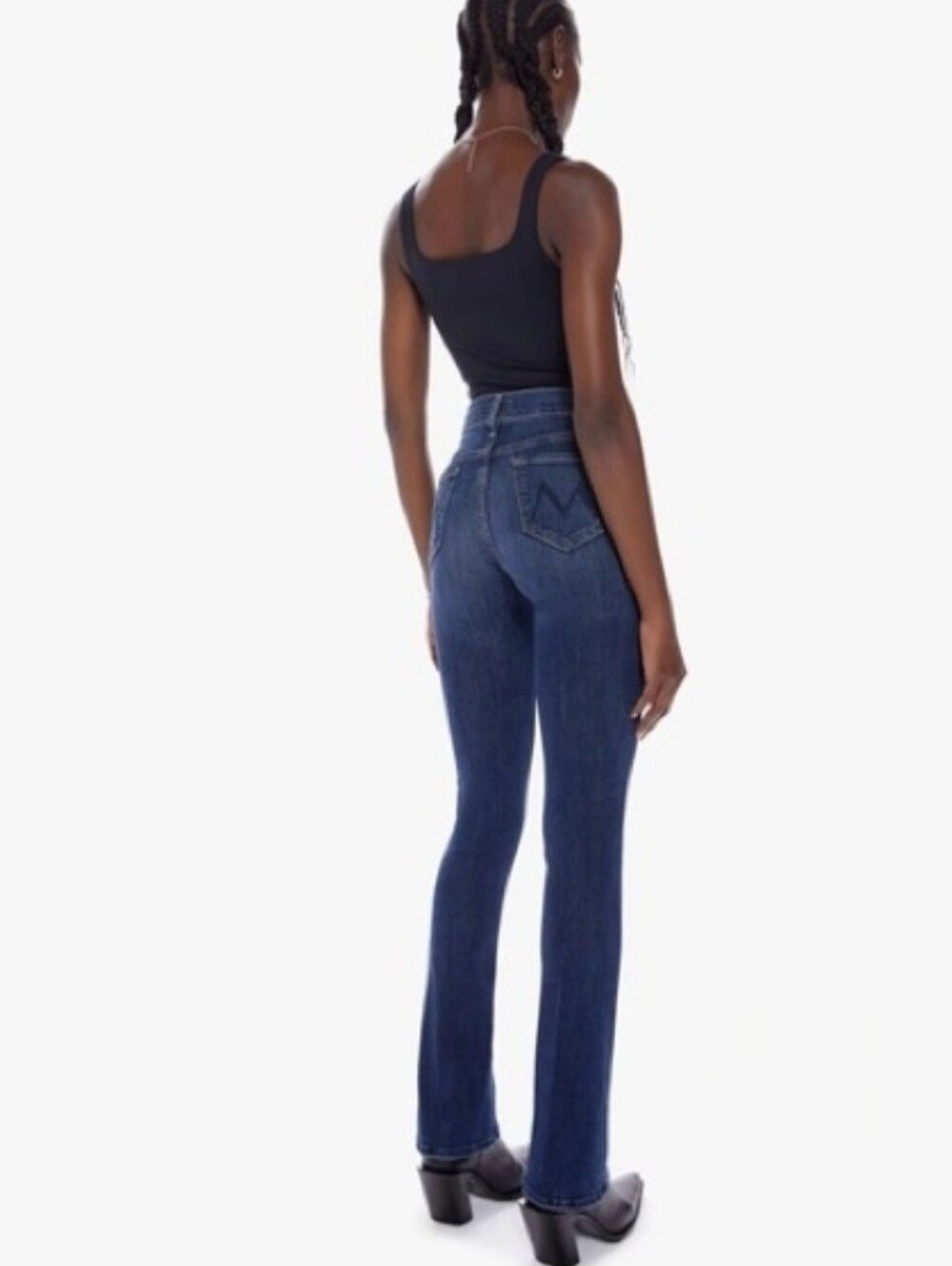 NWOT Mother Size 27 High Waisted Runaway Slim Flare Jeans In Teaming Up Wash - Picture 3 of 10